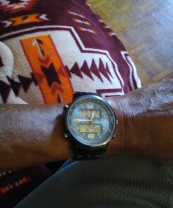 VIGOROSO Men's LED Analog Digital Date Week Sports Outdoor Steel Blue Dial Watch Black&Blue 33 C1kN4FTqlS