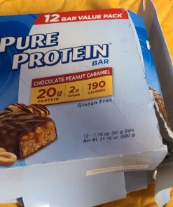 Pure Protein Bars, High Protein, Nutritious Snacks to Support Energy, Low Sugar, Gluten Free, Chocolate Peanut Caramel, 1.76oz, 12 Pack (Packaging May Vary) 33 C1klEpLyl4S