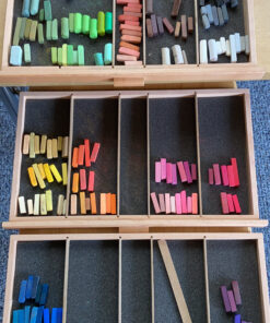 3 Drawer Wood Pastel Storage Box 15-3/4 x 9-1/2 x 3-1/2 inches 37 C1l6Yf5E0cS