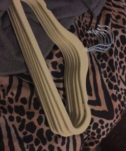 Amazon Basics Kids Velvet, Non-Slip Clothes Hangers, Pack of 30, Baby Size 11.6, Beige 11.6 inches 30-Pack 44 C1m19PnJdhS