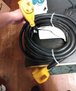 Camco PowerGrip 30-Amp Camper/male RV Extension Cord | Features a Durable Heat-Resistant PVC Construction with 10-Gauge Wires and a Flexible Design | Rated for 125 Volts/3750 Watts | 25-Feet (55191) 23 C1m3Al9oGfS