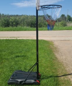 Best Choice Products Kids Height-Adjustable Basketball Hoop, Portable Backboard System w/ 2 Wheels, Fillable Base, Weather-Resistant, Nylon Net, Adjusts from 70.5in to 82.3in - White 46 C1mCXE8KgbS