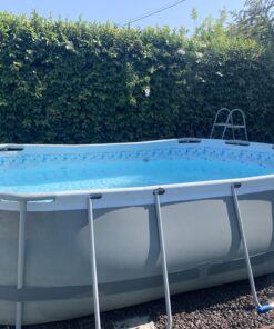 Intex Solar Pool Cover for 18' x 9' Rectangular Frame Outdoor Swimming Pools with Carrying Storage Bag, (Pool Cover Only), Blue Solar Cover 35 C1mafI2S4S