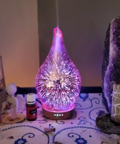 Porseme Essential Oil Diffuser 3D Firework Glass Aromatherapy Ultrasonic Humidifier Rose Gold, Auto Shut-Off, Timer Setting, BPA Free, Aroma Decoration for Home, Office, Gym, Spa, Premium Gift 100ml C2-100ml Rose Gold Afantty 26 C1mmku6FMoS