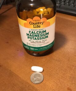Country Life, Target-Mins Calcium Magnesium Potassium, Supports Heart Health, Daily Supplement, 180 ct 180 Count (Pack of 1) 23 C1n9Z8rQKQS