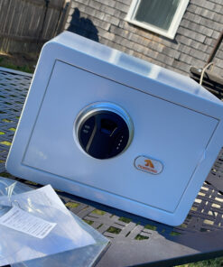 TIGERKING Biometric Fingerprint Home Safe, 1.2 Cubic Feet Digital Security Safe Lock Box, Quick-Access Small Safes for Cash, Jewelry, Handgun, Document, White FED-WHITE 17 C1nmnEdG01S