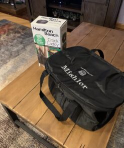 Hamilton Beach Portable Slow Cooker Travel Bag, Insulated Carrier Case for 4, 5, 6, 7 & 8 Quart Crock, Internal Mesh Net Holds Pot in Place, Compatible with Other Brands, Black (33002) 52 C1oF5wg SS 2