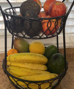 Gourmet Basics by Mikasa Loop and Lattice Wire Basket, Antique Black 29 C1pI7wCdbzS