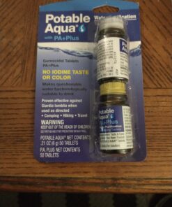 Potable Aqua Water Purification Tablets with PA Plus, Portable and Effective Solution for Camping, Hiking, Emergencies, Natural Disasters and International Travel, Two 50ct Bottles 50.0 40 C1pdJTDpERS