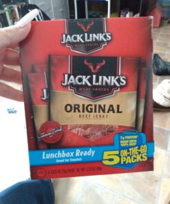Jack Link's Beef Jerky, Original - Flavorful Meat Snack for Lunches, Ready to Eat - 7g of Protein, Made with Premium Beef - 0.625 Oz Bags (Pack of 5) 0.625 Ounce (Pack of 5) 39 C1qT3ib T7S