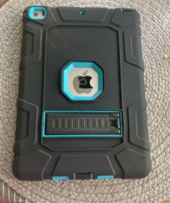 Rantice iPad 6th Generation Cases, iPad 5th Generation Case, iPad Air 2 Case, iPad 9.7 Case, Shockproof Rugged Drop Protection Cover Built with Kickstand for iPad 9.7'' A1893/A1954/A1822/A1823 Black+Dark blue 41 C1qvza8iYxS