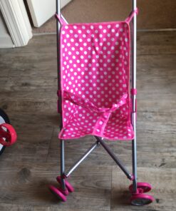 Precious Toys Baby Doll Stroller, Pink & White Polka Dots Baby Stroller for Dolls, Foldable Toy Baby Stroller, Toy Stroller for Baby Dolls, Doll Strollers for Girls 2 Years Old and Older, Toddlers 15 C1rS82677US