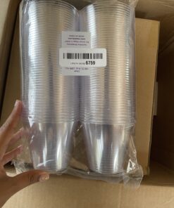 Party Essentials 9 oz Disposable Party Cups, Old Fashioned Tumblers, Cocktail Wine Glasses for Home, Picnic, Wedding, Birthday, 100 Count (Pack of 1), Clear, Hard Plastic 100 Count (Pack of 1) 19 C1rYhiKfDjS