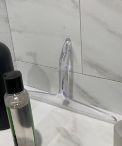 iDesign Plastic Bath Squeegee for Glass with Suction Hook Holder – 12", Clear 24 C1s7g7Yu41S