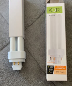 KOR (Pack of 4) 13 Watt Double Tube - G24Q-1 (4 Pin) Base - 5000K Bright White - CFL Light Bulb. 13w - 5000k (Bright White) 17 C1v q MOZS