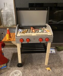 Award Winning Hape Gourmet Grill and Shish Kabob Wooden Play Kitchen Multi, L: 27.6, W: 15, H: 24.8 inch 20 C1vcVMgYZbS