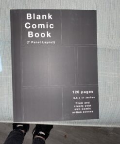 Blank Comic Book: 120 pages, 7 panel, White Paper, Draw your own Comics (Black cover) Paperback 9 C1wc8kdoYkS
