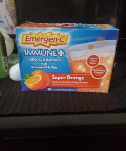 Emergen-C Immune+ Triple Action Immune Support Powder, BetaVia (R), 1000mg Vitamin C, B Vitamins, Vitamin D and Antioxidants, Super Orange – 30 Count 0.33 Ounce (Pack of 30) 37 C1xHAimsJ S