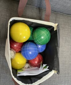 GoSports 90 mm Backyard Bocce Set with 8 Balls, Pallino, Case and Measuring Rope - Made from Premium Resin 44 C1zLYxVweJS