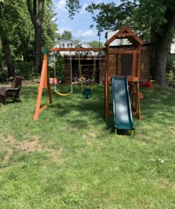 Deluxe High Back Full Bucket Toddler Swing with Exclusive Chain & Triangle Dip Pinch Protection and Carabiners for Easy Install - Green - Squirrel Products 30 C1zOkCWBSBS