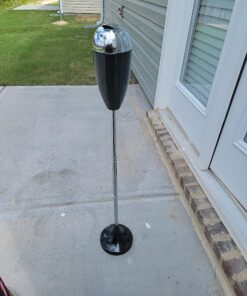 CO-Z Adjustable Ashtray, Smokeless Odorless Indoor Outdoor Floor Standing Ash Tray with Lid for Home Patio Cigarettes Ash Butt Disposal, Windproof Balcony Ashtray in 20", 27.5", 35" Heights, Black 32 D1 MZCU1RSS