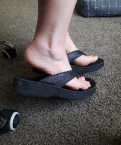 AEROTHOTIC Women's Comfortable Arch Support Summer Orthotic Flip Flops Sandals 9 Crystal Black 37 D14OrWQ5tyS