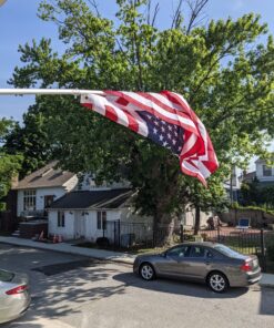 Grace Alley Flag Pole: 6 Foot Tangle Free Spinning Flag Pole. Residential or Commercial Flag Pole. Wind Resistant/Rust Free. (Silver) Silver 31 D1ByfHTJ1 S