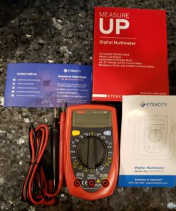 Etekcity Digital Multimeter, AC DC Voltmeter Amp Volt Ohm Current Meter, Electrical Voltage Outlet Circuit Tester With Continuity Resistance Diode Test ,Two Build-In Ceramic Fuses, Red, MSR-R500 38 D1SUogJYvMS
