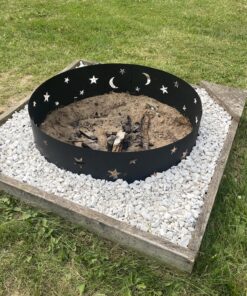 Sunnydaze Big Sky 36-Inch Fire Ring - Heavy-Duty 0.6mm Thick Steel Metal Rim - for Patio and Backyard Use 29 D1qo1lYpUqS