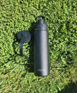 Drinco Stainless Steel Water Bottle Spout Lid Vacuum Insulated Double Wall Water Bottle Wide Mouth (40oz 32oz 22oz 18oz 14oz) Leak Proof Keep Cold Sport Camping Hiking (22 oz, 22oz Black) 22 oz 27 D1s7kvPrfwS