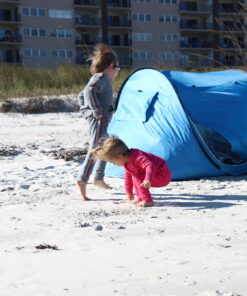 Abco Small Pop Up Tent and Automatic Instant Portable Cabana Beach Small Tent - 2 Person Pop Up Tent - 2 Doors Emergency Tent - Water-Resistant, UV Protection Sun Shelter with Carrying Bag (Sky Blue) 52 D1vyDN5ZPkS