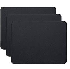 Gimnor 3 Pack Standard Mouse Pad with Stitched Edges, Comfortable Mouse Mat Pad, Non-Slip Rubber Base Mousepad for All Types of Mouse Laptop Computer PC 10.3 x 8.3 inches Black 16 11U5sjX1TGL