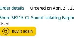 Shure SE215-CL Sound-isolating Earphones - Clear 3.5mm Cable 33 210BOILLPrL