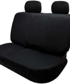 FH Group Car Seat Covers Full Set Cloth - Universal Fit Automotive Seat Covers, Low Back Front Seat Covers, Solid Back Seat Cover, Washable Car Seat Cover For SUV, Sedan And Van Black BLACK Seat Covers 52 218F8jUI1cL