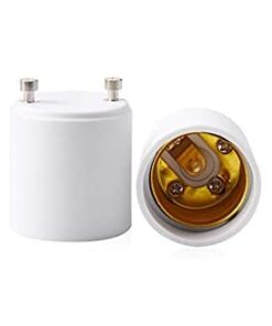 2 Pack JACKYLED GU24 to E26 Adapter, Up to 392℉ Heat Resistant Converts GU24 Bi-Pin Based Fixture to E26 E27 Standard Screw-in Socket Adapter 2-pack 31 21GURZ6z2HL