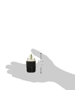 Leviton 5266-C Black-White, 15 Amp, 125 Volt, Industrial Grade, Plug, Straight Blade, Grounding, 1 Pack 7 21b 7G5ZayL