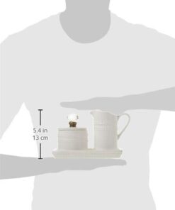 Mud Pie Farmhouse Inspired Vintage Doorknob Cream and Sugar Set, One Size, White 23 21jJFtjBYXL