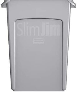 Rubbermaid Commercial Products Slim Jim Plastic Rectangular Trash/Garbage Can with Venting Channels, 23 Gallon, Gray (FG354060GRAY) 1 18 3124TJtYeCS