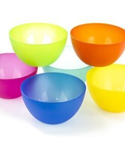 6 Pc Fun Multi-Colored BPA-Free Bowls - Cereal Fruit or Soup Bowl 10 312uNBadTEL