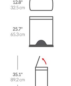 Simplehuman 50 Liter / 13.0 Gallon Rectangular Kitchen Step Trash Can, Brushed Stainless Steel 50 Liter Trash Can 28 312zpM3jOVL