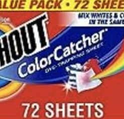 Shout Color Catcher Sheets for Laundry, Maintains Clothes Original Colors, 72 Count 72 Count (Pack of 1) 33 313J56pNDL