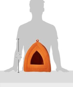 Cat House - Indoor Cat Bed with Removable Foam Cushion - Pet Tent for Kittens, Rabbits, Guinea Pigs, and Other Small Animals by PETMAKER (Brown) Light Brown 31 314VxwMl9tL