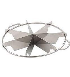 NEW, 7-Slice Pie Cutter Press, 18/8 Gauge Stainless Steel, Commmercial Grade, Side-Handles (1, A) 1