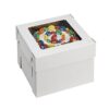 W PACKAGING WPCKB108 10x10x8 White/Kraft Plain 8" Deep Cake Box W/Window, E-Flute (Pack of 25)
