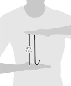 Alternative view of Panacea Double J Hook 8 " Long Wrought Iron Black