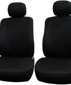 FH Group Car Seat Covers Full Set Cloth - Universal Fit Automotive Seat Covers, Low Back Front Seat Covers, Solid Back Seat Cover, Washable Car Seat Cover For SUV, Sedan And Van Black BLACK Seat Covers 50 317mnyfe7HL
