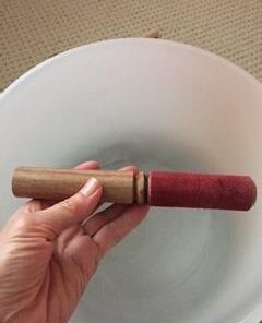 Tibetan Easy Play Hard Wood Singing Bowl Leather-Wrapped Striker, Mallet Red 12 318LcQ 7BGL