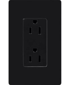 Lutron Claro 15 Amp Duplex Outlet, CAR-15-BL, Black 1 Pack Receptacle 8 319nx5nq1KL