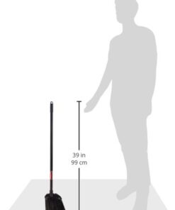 Rubbermaid Commercial 6374 7-1/2" Length x 2" Width x 35" Height, Black Color, Polypropylene Lobby Broom with Vinyl Coated Metal Handle 15 31A2L3HzaqL