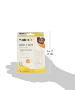 Medela Pump & Save Breast Milk Storage Bags, 20 Count Pack, Breastmilk Freezer Bags, Pour or Pump Directly into Bags with Included Easy Connect Adaptors, Made Without BPA 22 Count (Pack of 1) 13 31AID1PrV7L